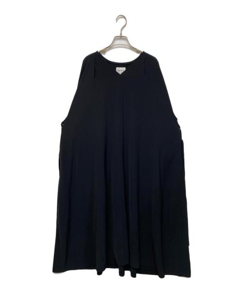 foufou（フーフー ザドレス）foufou (フーフー ザドレス) THE DRESS #07 drape v neck dress ブラック サイズ:SIZE 0の古着・服飾アイテム