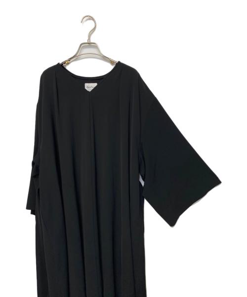 foufou（フーフー ザドレス）foufou (フーフー ザドレス) THE DRESS #07 drape v neck dress ブラック サイズ:SIZE 0の古着・服飾アイテム