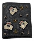 Christian Louboutinクリスチャン・ルブタン）の古着「スタッズモチーフ二つ折り財布」｜ブラック