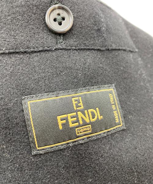 FENDI（フェンディ）FENDI (フェンディ) 縮絨 チェスターコート ブラック サイズ:SIZE 50の古着・服飾アイテム