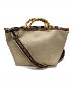 LeSportsac Atelierレスポートサック アトリエ）の古着「BAMBOO RAFFIA TOTE」｜ベージュ