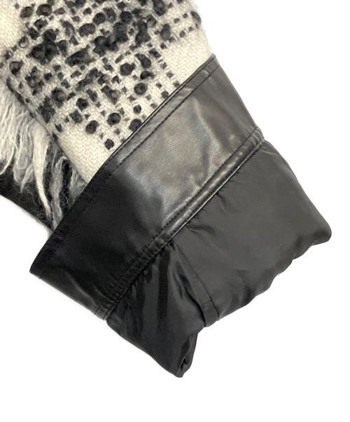 AULA（オーラ）AULA (オーラ) リメイクアシンメトリーチェックブルゾン ホワイト×ブラック サイズ:SIZE 0の古着・服飾アイテム