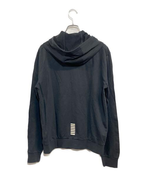 EA7 EMPORIO ARMANI（EA7 エンポリオアルマーニ）EA7 EMPORIO ARMANI (EA7 エンポリオアルマーニ) ロゴジップアップフーデッドスウェットシャツ ブラック サイズ:SIZE LL (US L)の古着・服飾アイテム
