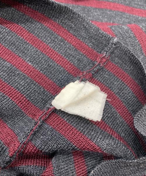 Maison Margiela（メゾンマルジェラ）Maison Margiela (メゾンマルジェラ) 薄手ニット レッド×グレー サイズ:タグ不鮮明の古着・服飾アイテム