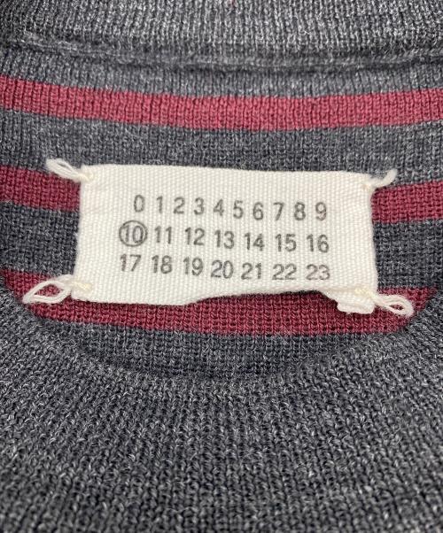 Maison Margiela（メゾンマルジェラ）Maison Margiela (メゾンマルジェラ) 薄手ニット レッド×グレー サイズ:タグ不鮮明の古着・服飾アイテム