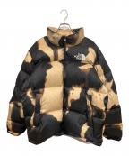 THE NORTH FACE×SUPREMEザ ノース フェイス×シュプリーム）の古着「21AW Bleached Denim Print Nuptse Jacket」｜ベージュ×ブラック