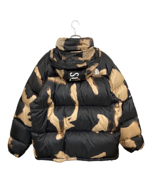 THE NORTH FACE（ザ ノース フェイス）THE NORTH FACE (ザ ノース フェイス) SUPREME (シュプリーム) 21AW Bleached Denim Print Nuptse Jacket ベージュ×ブラック サイズ:SIZE XLの古着・服飾アイテム