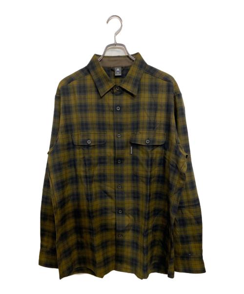 mont-bell（モンベル）mont-bell (モンベル) メリノウール O.D.シャツ グリーン×ブラック サイズ:SIZE XLの古着・服飾アイテム