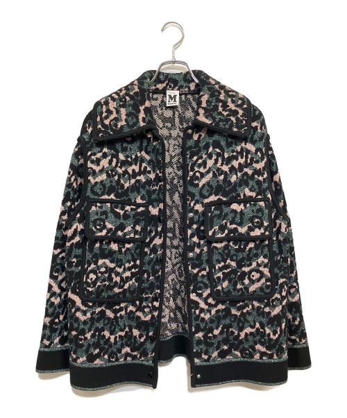 missoni（ミッソーニ）missoni (ミッソーニ) レオパードラメニットジャケット ブラック×グリーン サイズ:SIZE S (EUR XS)の古着・服飾アイテム
