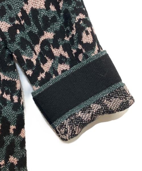 missoni（ミッソーニ）missoni (ミッソーニ) レオパードラメニットジャケット ブラック×グリーン サイズ:SIZE S (EUR XS)の古着・服飾アイテム