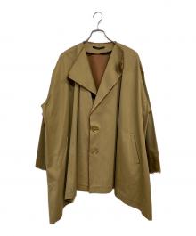 Y's（ワイズ）の古着「18AW DOUBLE FACED TWILL NO COLLAR SHORT COAT」｜カーキ