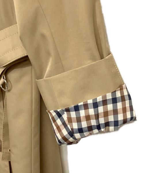 Aquascutum（アクアスキュータム）Aquascutum (アクアスキュータム) 綿ポリエステルタフタ トレンチコート ベージュ サイズ:SIZE 8 (9号 M)の古着・服飾アイテム