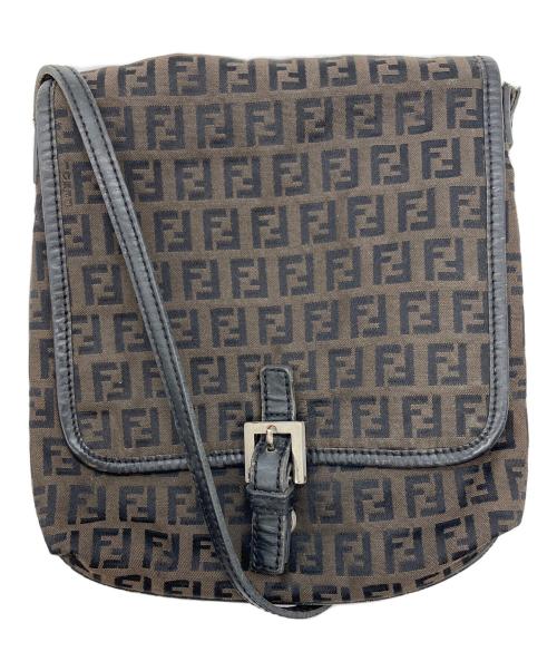 FENDI（フェンディ）FENDI (フェンディ) フラップショルダーバッグ ブラウンの古着・服飾アイテム