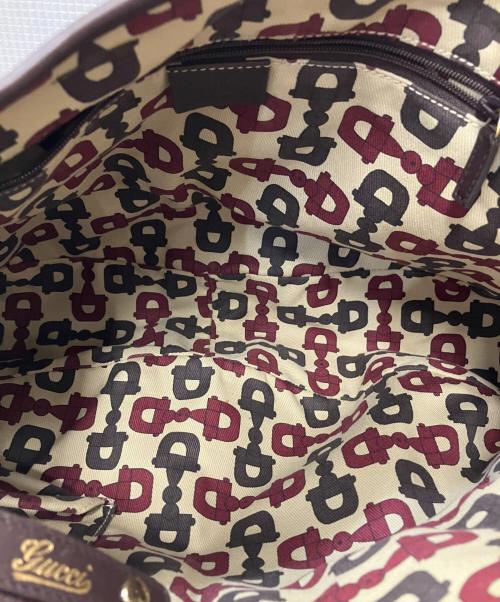 GUCCI（グッチ）GUCCI (グッチ) レザーハンドバッグ ブラウンの古着・服飾アイテム