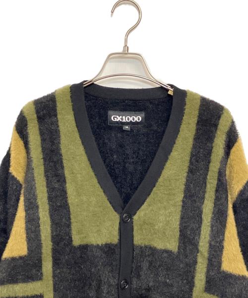 GX1000（ジーエックス）GX1000 (ジーエックス) 厚手カーディガン グリーン×ブラック サイズ:SIZE Mの古着・服飾アイテム