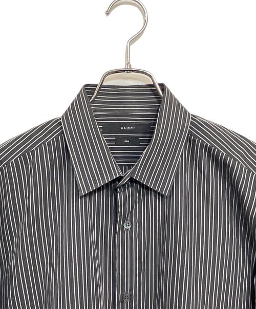 GUCCI（グッチ）GUCCI (グッチ) 長袖シャツ ブラック×ホワイトストライプ サイズ:SIZE 41 (L)の古着・服飾アイテム