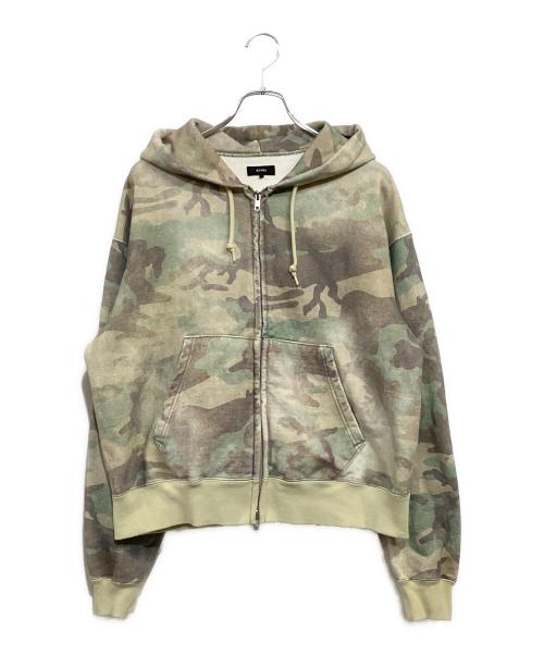 BEAMS（ビームス）BEAMS (ビームス) フェードカモ ジップアップフーディ グリーン サイズ:SIZE Sの古着・服飾アイテム