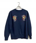 BEAMS×テーラー東洋ビームス×テーラートウヨウ）の古着「刺繍 クルーネック スウェット」｜ネイビー