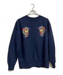 BEAMS×テーラー東洋（ビームス×テーラートウヨウ）の古着「刺繍 クルーネック スウェット」｜ネイビー