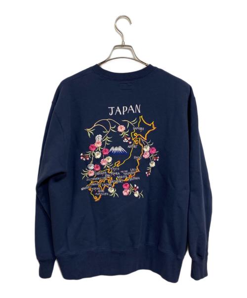 BEAMS（ビームス）BEAMS (ビームス) テーラー東洋 (テーラートウヨウ) 刺繍 クルーネック スウェット ネイビー サイズ:SIZE Mの古着・服飾アイテム