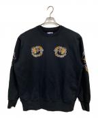 BEAMS×テーラー東洋ビームス×テーラートウヨウ）の古着「別注 刺繍 クルーネック スウェット」｜ブラック