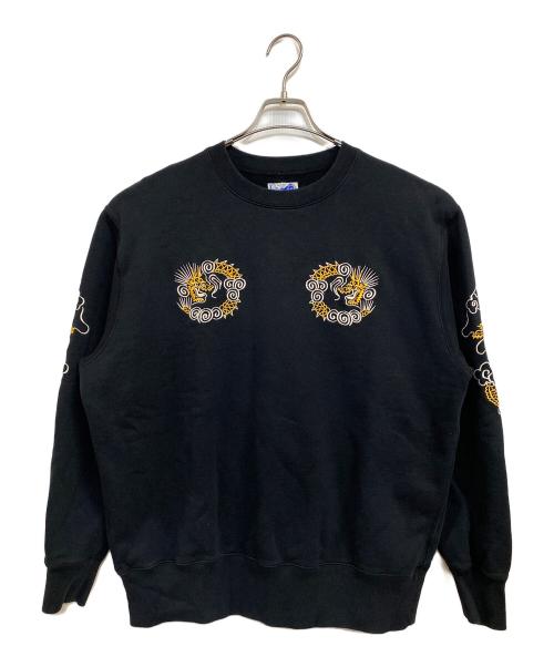 BEAMS（ビームス）BEAMS (ビームス) テーラー東洋 (テーラートウヨウ) 別注 刺繍 クルーネック スウェット ブラック サイズ:SIZE Mの古着・服飾アイテム