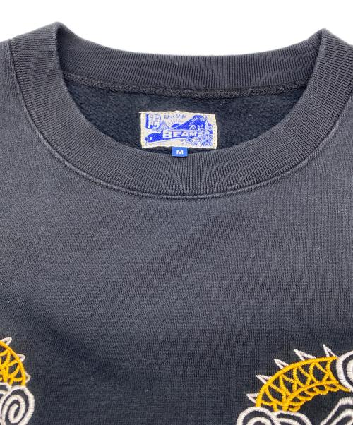 BEAMS（ビームス）BEAMS (ビームス) テーラー東洋 (テーラートウヨウ) 別注 刺繍 クルーネック スウェット ブラック サイズ:SIZE Mの古着・服飾アイテム