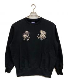 BEAMS×テーラー東洋（ビームス×テーラートウヨウ）の古着「別注 刺繍 クルーネック スウェット」｜ブラック