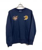 BEAMS×テーラー東洋ビームス×テーラートウヨウ）の古着「別注 刺繍 クルーネック スウェット」｜ネイビー