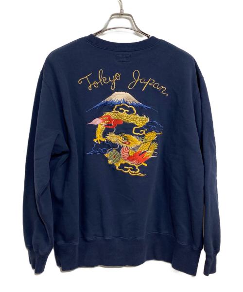 BEAMS（ビームス）BEAMS (ビームス) テーラー東洋 (テーラートウヨウ) 別注 刺繍 クルーネック スウェット ネイビー サイズ:SIZE Mの古着・服飾アイテム