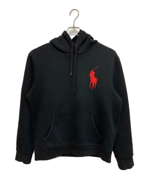 POLO RALPH LAUREN（ポロ・ラルフローレン）POLO RALPH LAUREN (ポロ・ラルフローレン) 2023年 ビッグポニー フリースフーディ ブラック×レッドポニー サイズ:SIZE US Mの古着・服飾アイテム