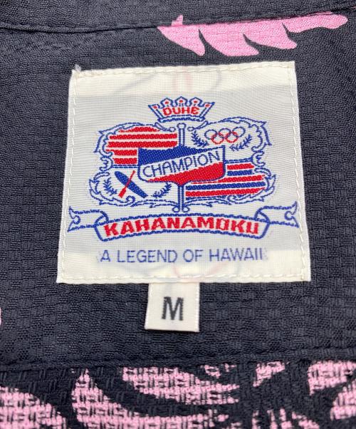 Duke Kahanamoku（デュークカハナモク）Duke Kahanamoku (デュークカハナモク) 半袖シャツ ブラック×ピンクパイン サイズ:SIZE US Mの古着・服飾アイテム