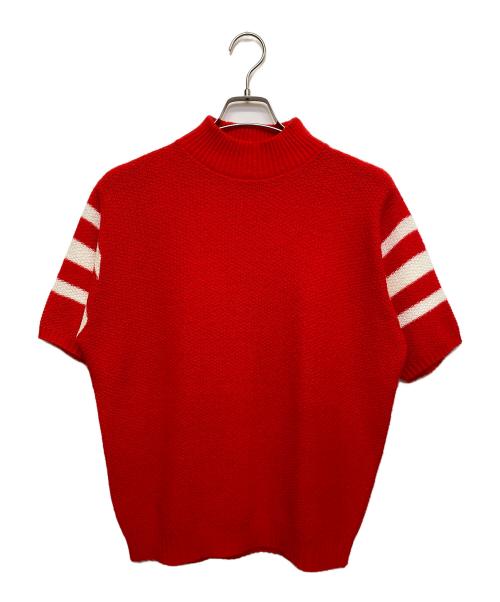 PENNEY'S TOWNCRAFT（ペニーズ タウンクラフト）PENNEY'S TOWNCRAFT (ペニーズ タウンクラフト) 薄手ニット レッド×ホワイトライン サイズ:SIZE US Lの古着・服飾アイテム
