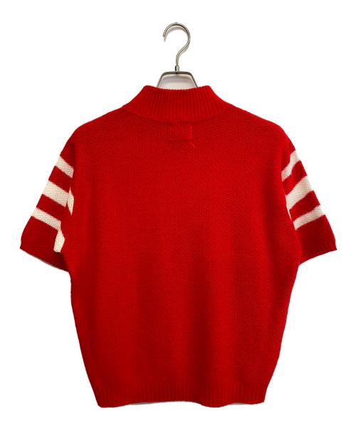 PENNEY'S TOWNCRAFT（ペニーズ タウンクラフト）PENNEY'S TOWNCRAFT (ペニーズ タウンクラフト) 薄手ニット レッド×ホワイトライン サイズ:SIZE US Lの古着・服飾アイテム