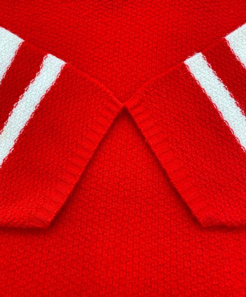 PENNEY'S TOWNCRAFT（ペニーズ タウンクラフト）PENNEY'S TOWNCRAFT (ペニーズ タウンクラフト) 薄手ニット レッド×ホワイトライン サイズ:SIZE US Lの古着・服飾アイテム