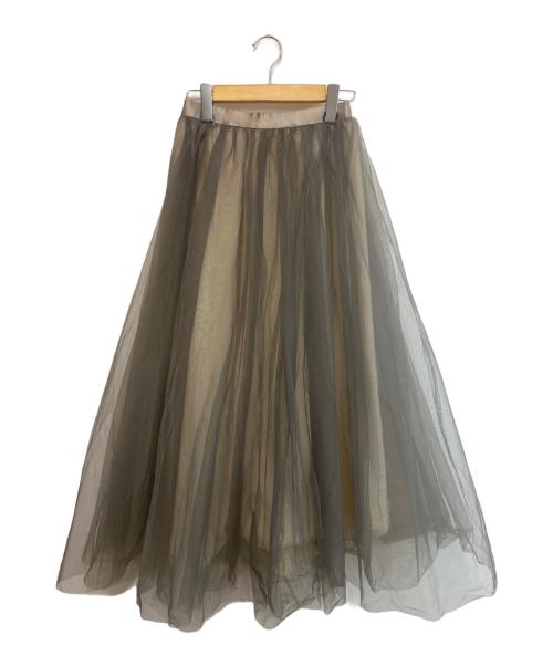 anuans（アニュアンス）anuans (アニュアンス) シアーボリュームチュールスカート ベージュ サイズ:SIZE Sの古着・服飾アイテム