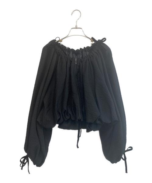 cygne（シーニュ）cygne (シーニュ) リボンギャザーブルゾン ブラック サイズ:SIZE Freeの古着・服飾アイテム