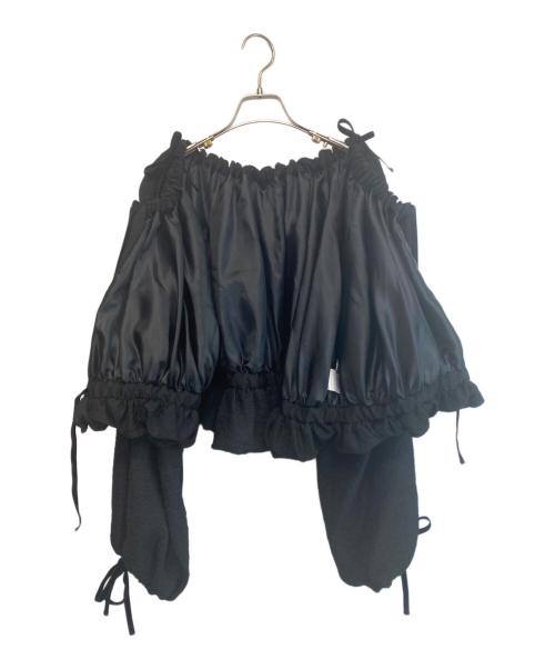 cygne（シーニュ）cygne (シーニュ) リボンギャザーブルゾン ブラック サイズ:SIZE Freeの古着・服飾アイテム