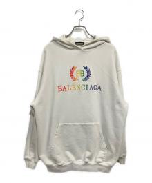 BALENCIAGA（バレンシアガ）の古着「19SS Rainbow BB Logo Hoodie」｜ホワイト