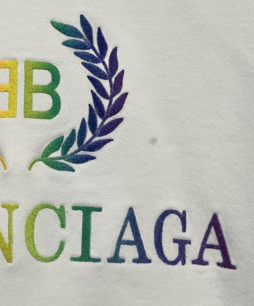 BALENCIAGA（バレンシアガ）BALENCIAGA (バレンシアガ) 19SS Rainbow BB Logo Hoodie ホワイト サイズ:SIZE XSの古着・服飾アイテム