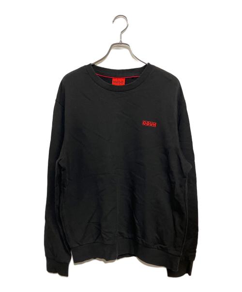 HUGO（ヒューゴ ボス）HUGO (ヒューゴ ボス) Dick194 スウェットシャツ ブラック×レッドロゴ サイズ:SIZE L (EUR M)の古着・服飾アイテム