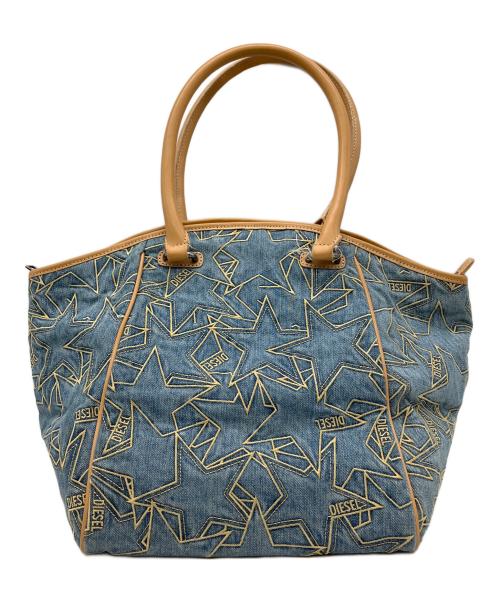 DIESEL（ディーゼル）DIESEL (ディーゼル) デニムトートバッグ ブラウン×インディゴの古着・服飾アイテム