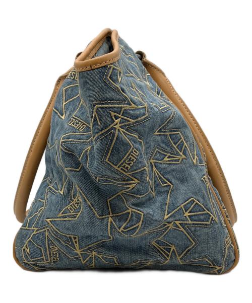 DIESEL（ディーゼル）DIESEL (ディーゼル) デニムトートバッグ ブラウン×インディゴの古着・服飾アイテム