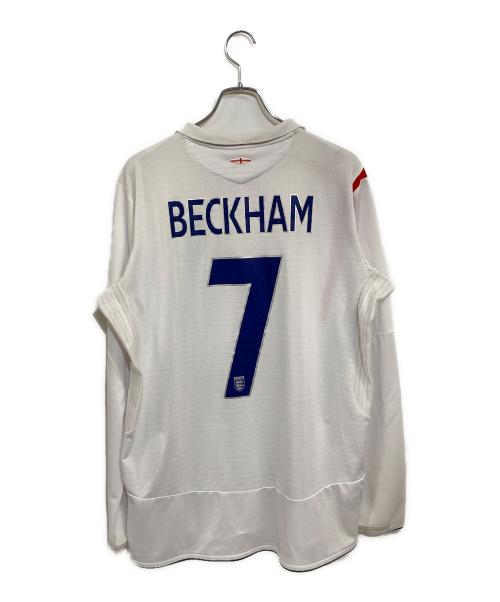 イングランド代表（イングランドダイヒョウ）イングランド代表 (イングランドダイヒョウ) UMBRO (アンブロ) サッカー レプリカユニフォーム ベッカム ホワイト サイズ:SIZE XL (ASIA)の古着・服飾アイテム