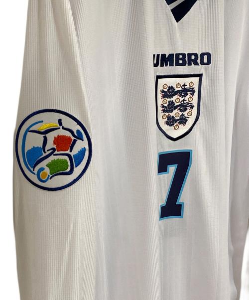 イングランド代表（イングランドダイヒョウ）イングランド代表 (イングランドダイヒョウ) UMBRO (アンブロ) 1996年モデル 【7】デイビッド・ベッカム ホワイト サイズ:SIZE LL (UK L)の古着・服飾アイテム