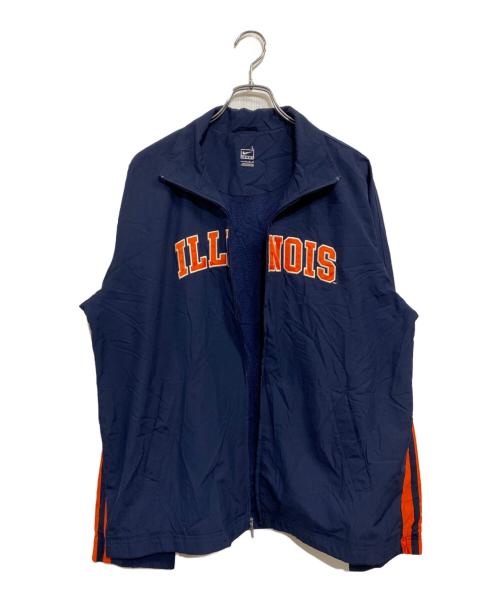 イリノイ大学（イリノイ）イリノイ大学 (イリノイ) NIKE TEAM (ナイキチーム) NCAA チームロゴジャケット ネイビー×オレンジロゴ サイズ:SIZE LL (US L)の古着・服飾アイテム