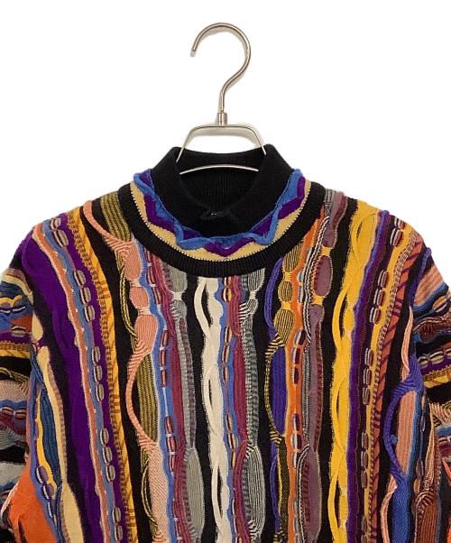 samas（サマス）samas (サマス) 厚手ニット ブラック×マルチカラー サイズ:SIZE 3L (US XL)の古着・服飾アイテム