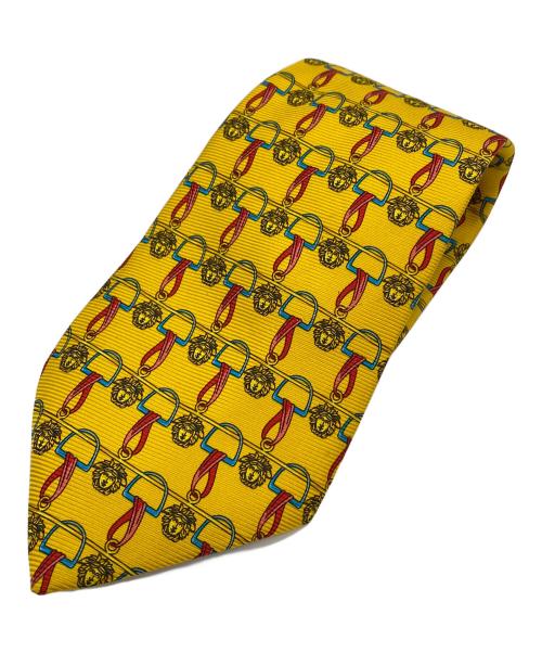 VERSACE（ヴェルサーチェ）VERSACE (ヴェルサーチェ) 90-00s メドゥーサメダル ネクタイ イエロー サイズ:Freeの古着・服飾アイテム