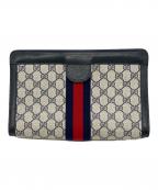 GUCCIグッチ）の古着「クラッチバッグ」｜ホワイト×ネイビー