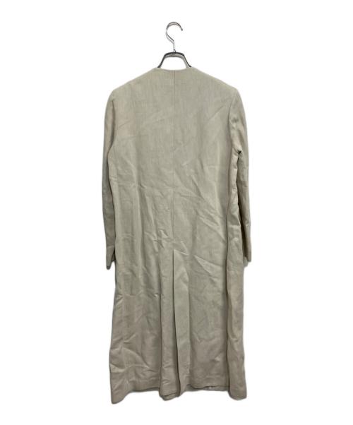 1er Arrondissement（プルミエ アロンディスモン）1er Arrondissement (プルミエ アロンディスモン) コットンリネン ヘリンボーンノーカラーコート ベージュ サイズ:36の古着・服飾アイテム